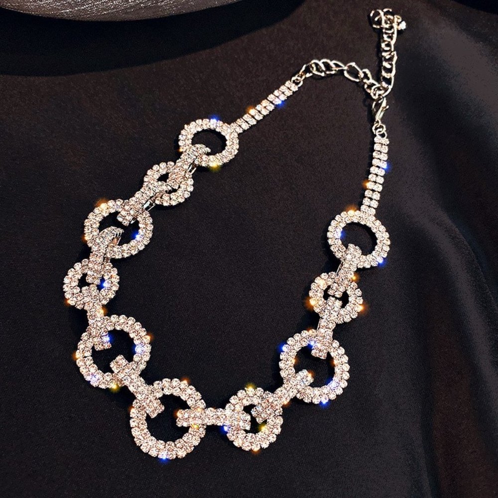 Rhinestone Choker Necklace - Picture 3 of 5